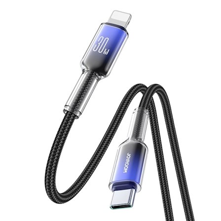 Joyroom S-A42 USB-C - Lightning 30W 1.2m Kabel Krystalklar Serie - Sort