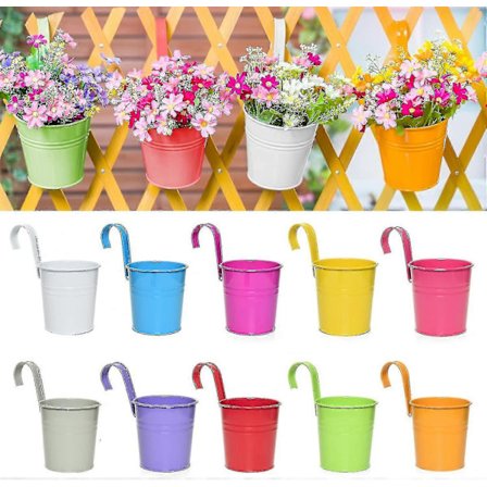 10 st Hängande Blomkrukor Balkong Hängande Planterare För Fönster Staket Trädgård