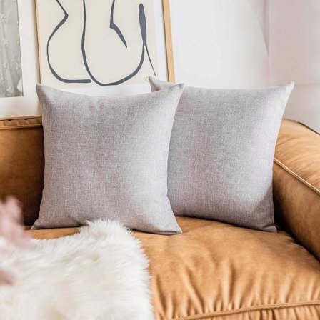 IC Harmaa pellavatyynynpäällinen Linnekoristeet Sarja 2 aksenttityynynpäällistä sohvalle Tyttöjen makuuhuoneen juhliin Pääsiäiseen, 18x18 tuumaa, 