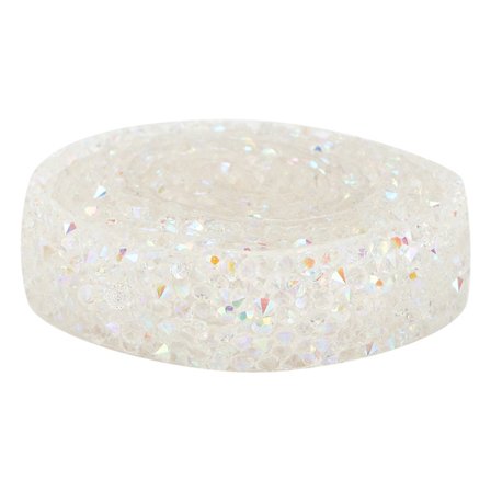 5 meter hartsband i resin med strass och kristalldiamantband för dekoration (vit)