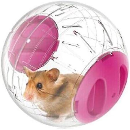12cm treningsball for hamstere og mus, liten dyreaktivitetsleke, treningsball for dverghamster, 3 farger å velge mellom (rosa)