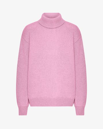 Merino Wool Turtleneck - Cherry Blossom XS