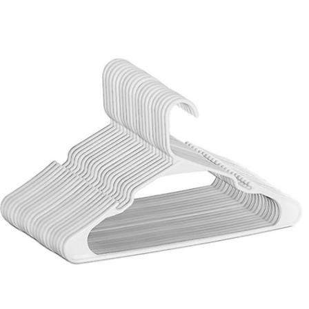 Plastkleshengere med hakk, ideelle for daglig bruk, (hvit, 20-pakning), hvit White