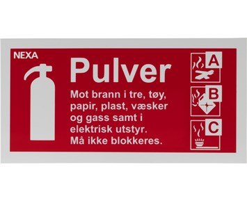 Nexa-BSP-1020 Skilt for pulverslukkere-Skilt for pulverslukkere-Smart home-Brannslukningsapparater