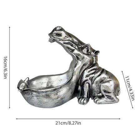 Godisskål/nyckelskål i form av en flodhästmun (silver)