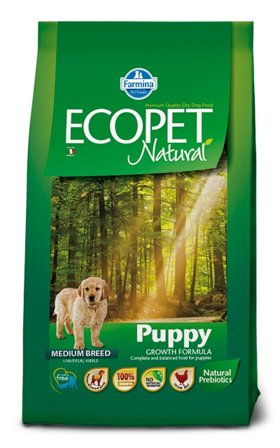 Ecopet Natural Puppy Medium Cibo Secco Per Cani Cuccioli Sacco