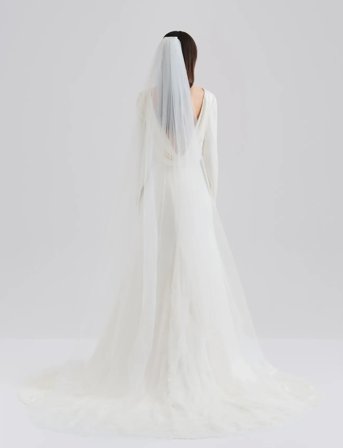Malina Lace Trimmed Cathedral Veil - White - ONE SIZE