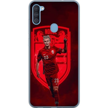 Kompatibelt Mobildeksel til Samsung Galaxy A11 Erling Haaland Manchester City Norge fotball målmaskin angriper sterk fysikk fart og kliniske avslutnin