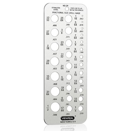 Dubbelsidig bromsoks mätare i rostfritt stål, mätare för borr i rostfritt stål, bromsoks mätare för träbearbetningsborr, mätlinjal för borr