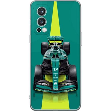 Yhteensopiva Puhelinkuori OnePlus OnePlus Nord 2 5G Aston Martinin Formula 1 -auto vihreässä kilpailumuotoilussa, jossa on moderni studiosentuntma