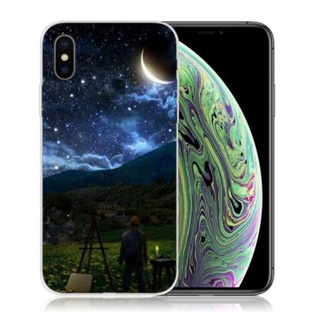 Etui med mønsterprint til iPhone XS - Starry Night Multicolor