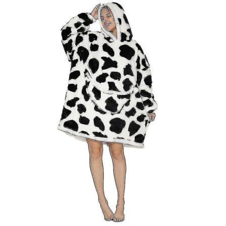 Hoodie Filt Hoodie Supermjuk sherpaull jättetröja för vuxna Cows