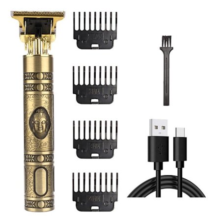 Hårtrimmer til mænd og kvinder, T-Blade trimmer med skarpt blad og kraftig motor, trådløs genopladelig hårklippersæt med guidekamme, USB