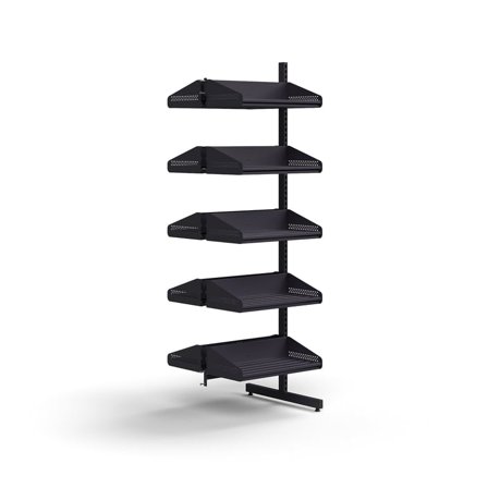 Skohylla, påbyggnadssektion, golvstående, 10 skohyllor, 1800x600x600 mm, antracit