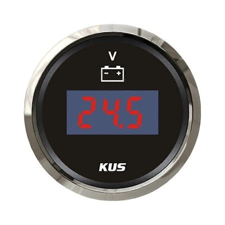 KUS Marine Automatisk Nål/Digital Voltmätare 12V 24V Båt Bil Lastbil Husbil Voltmeter Volt Mätare Röd och Gul tillgänglig Bakgrundsbelysning-Perfekt