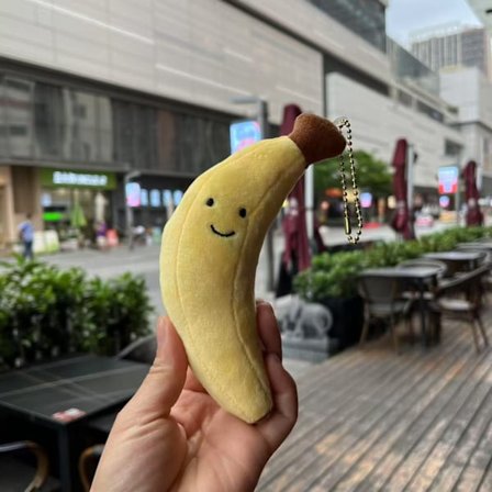 Frugt Party Dukker Jellycat Plys Legetøjsdukker Børnefødselsdag Julegaver - Banan vedhæng 10cm