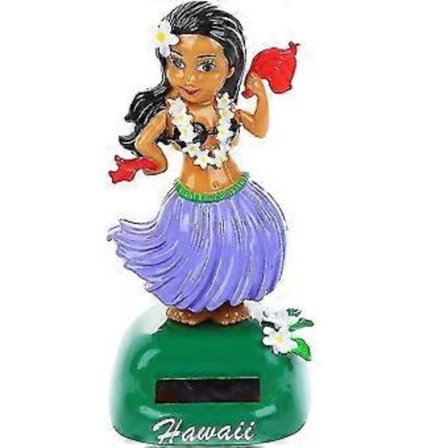 Sol Hawaiian dansfigur bil instrumentbräda leksak härlig med solpanel skakande huvud docka dansande figur leksak för sovrum familj skrivbord (fläkt 