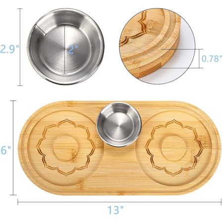 2-pack Bambu Margarita Salt- och Sockerkantare för Breda Glas upp till 15 cm, Cocktailverktyg Bartillbehör