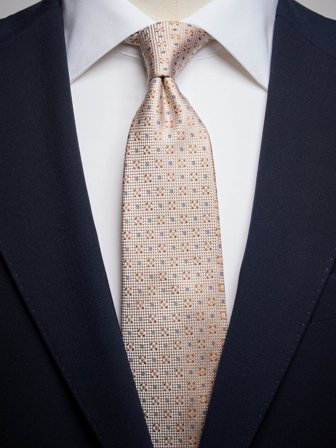 John Henric Men's Beige Medaillon-Krawatte Size 7,5