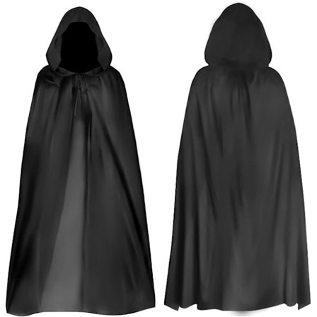 Halloween Sort Hætte Kappe Reaper's Kappe Sort Djævelens Kappe Cosplay Prom Fest Halloween Maskerade Voksen Børns Fancy Kostume(r 180cm)