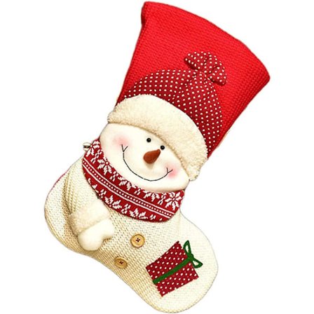 Julstrumpa 48 cm låg att hänga kompatibel med öppen spis, tecknad deco Nol Sapin tomten snögubbe presentpåse kompatibel med träd, öppen spis, showc