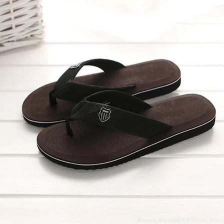 Casual Tofflor För Män Flip Flops Strand Sandaler Sommar Icke-Slipp Platta Slides Män Tofflor Inomhus Skor Man Man Man Slipp Perre Brown 45(27.5cm)