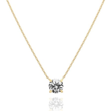CDQ 14K gullbelagt Swarovski Crystal Solitaire 1,5 karat (7,3 mm)