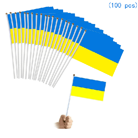Ukrainsk flag lille - 100 stk. Mini ukrainsk flag bordplade