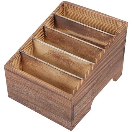 Mobiltelefon Organiseringsboks til Kontor Midlertidig Træ 5-slots Mobiltelefonboks