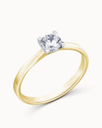 Solitairering Amber 18K Gultguld Naturlig Diamant 0.50 Carat - Forlovelsesringe & Vielsesringe hos Vanbruun