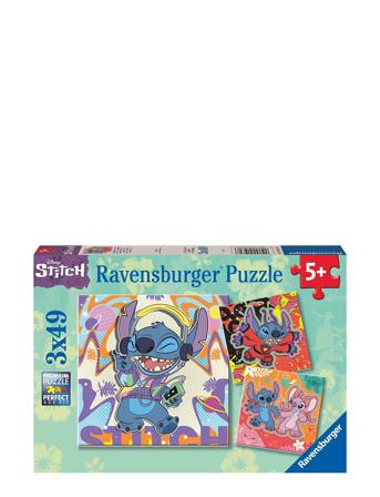 Disney Stitch 3X49P Toys Puzzles And Games Puzzles Classic Puzzles Multi/patterned Ravensburger