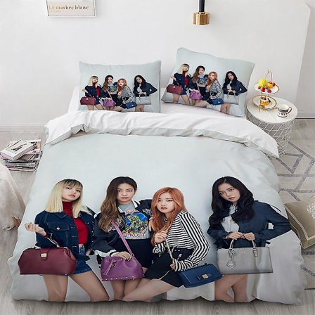 Blackpink-8# Blackpink3d Digital Tryk Tredelt Betræk Pudebetræk Sengetøj