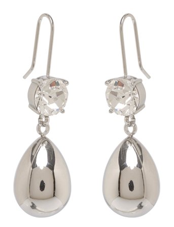 Bud to rose | Drop Crystal Hook Earring Black/Gold | ONE SIZE