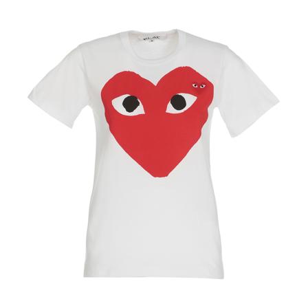 Comme des Garçons Play T-Shirts , Wit , Dames , Maat: S
