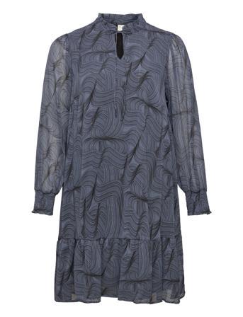 Kcjenna Dress Knelang Kjole Marineblå Kaffe Curve