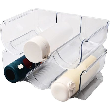 Stapelbar Vinförvaring i Plast, 2-pack Transparent Plastflaskhållare