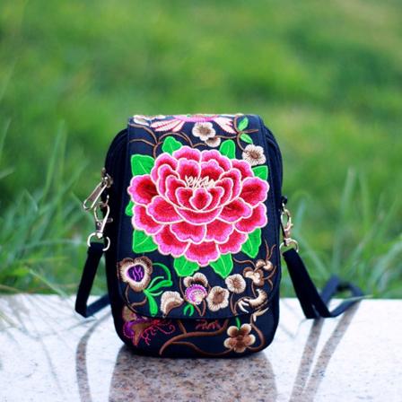 Naisten olkalaukku Vintage kukkainen Crossbody laukku BB B