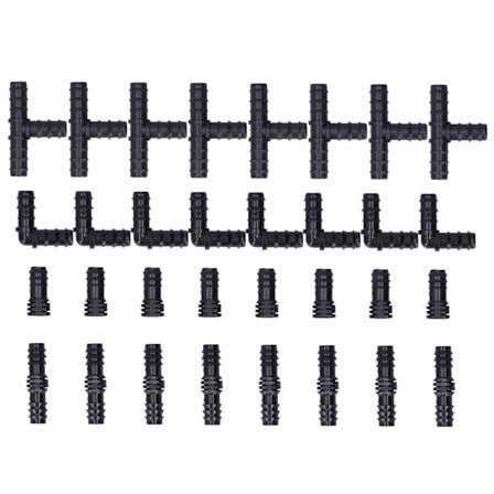 32 stk. drypvanding T-stykker konnektorer sæt 1/2 slange sæt have drivhus sprinkler system