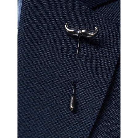 John Henric Lapel Pin Mustasch Kostymtillbehör Herr Silver ONESIZE