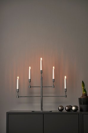 Jotex - Lysestake Vide høyde 53 cm Chrome - Kjøp Adventsstaker hos Jotex