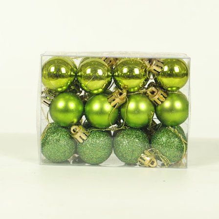 Julekuler, dagslysdekorasjoner, 24 knusebestandige hengende kuler