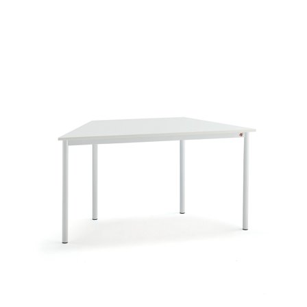 Tisch SONITUS TRAPETS, 1200x600x720 mm, Hochdrucklaminat weiß, weiß