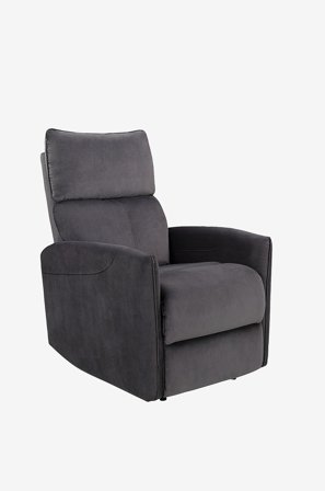 Loft24 - Pineto-lepotuoli sähkötoiminnolla, samettiverhoilu - Harmaa - Nojatuolit - - Homeroom