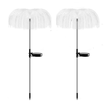 2-Pack solar fyrverkeri ljus, trädgård ljus för terrass innergård gräsmatta jul