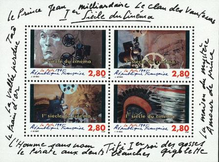 Frankrig postfrisk miniark Y&T nr. 17 1. århundrede med biograffilm 1995