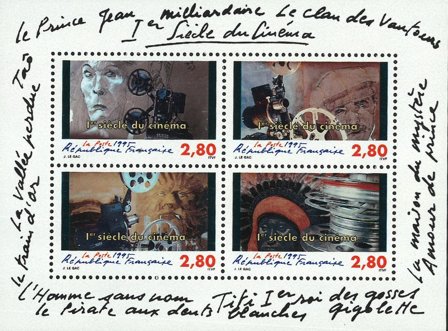 Frankrig postfrisk miniark Y&T nr. 17 1. århundrede med biograffilm 1995