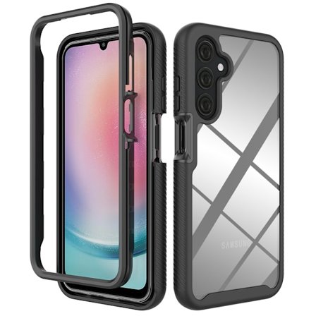 SKALO Samsung A25 5G Iskunkestävä Clear Hybridi Suojakuori - Musta