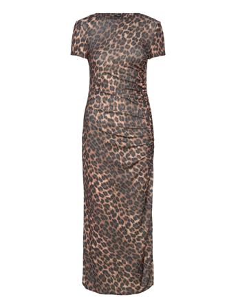 Mango Leopard-Print Dress With Ruffled Details Brun