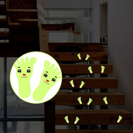 10 Par Selvlysende Foddekaler Gratis Dekaler Til Væg Gang Æg