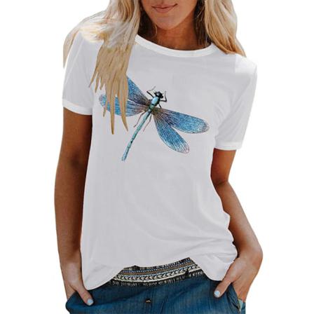 Kortärmad T-shirt För Kvinnor Med Rund Hals